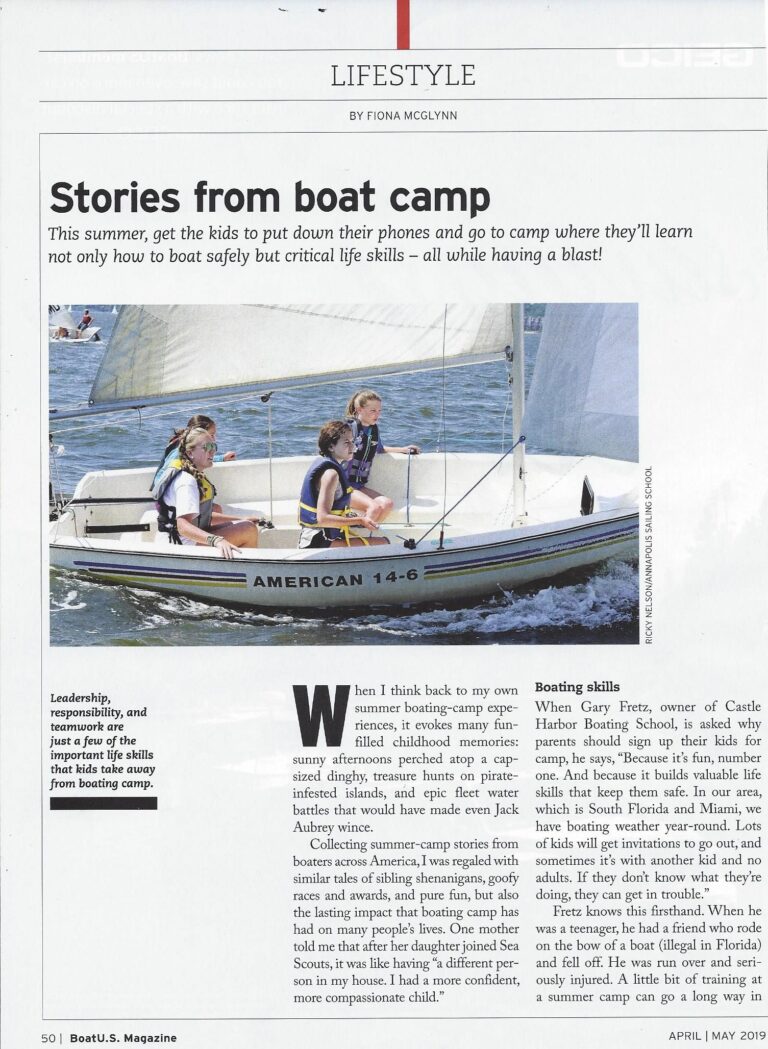 CRAB Kids Sailing Camp Featured in BoatUS Magazine